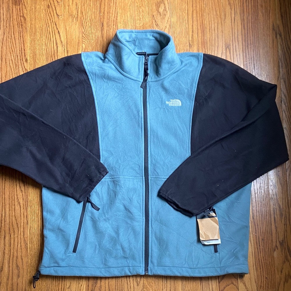 The North Face Men's Black and Blue Fleece Jacket